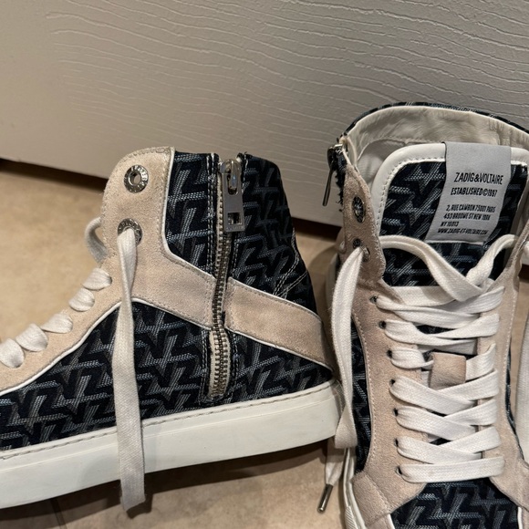 ZADIG & VOLTAIRE high flash monogram high top shoes. Size US 8 - Picture 2 of 4